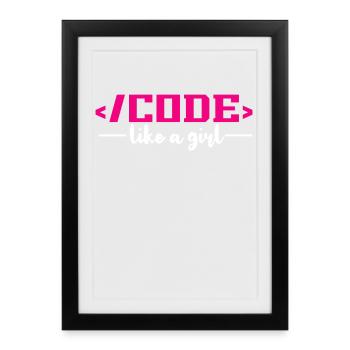 Coding Programming Computer Science - Framed poster (27 × 37 cm) - black - Front