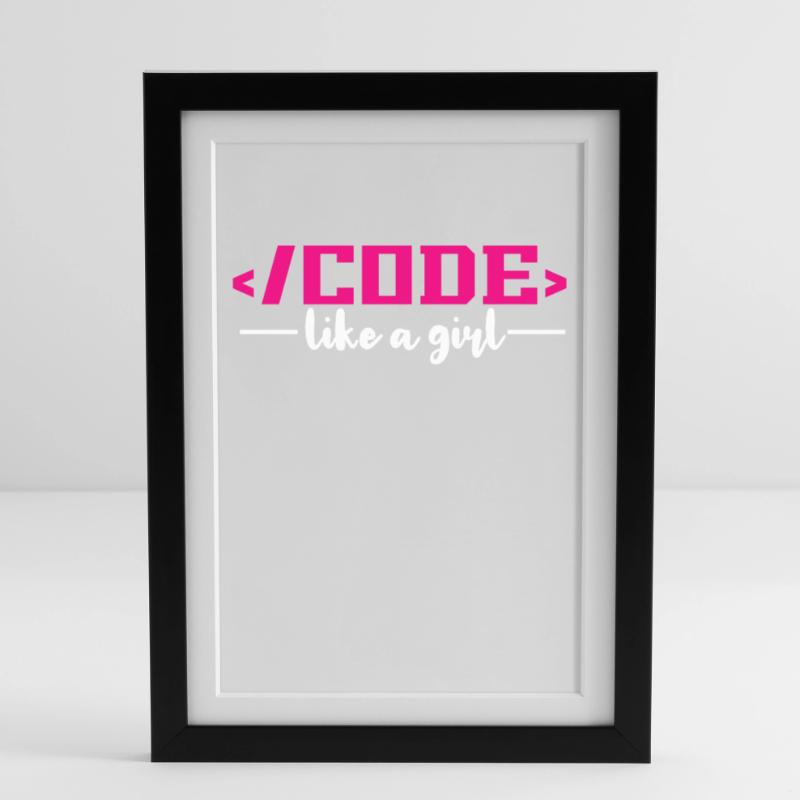 Codierung Programmierung Informatik Gerahmtes Poster (27 × 37 cm)
