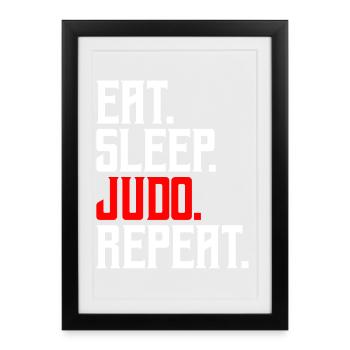 Judo - Framed poster (27 × 37 cm) - black - Front
