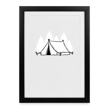 Tent Camping Camping - Framed poster (27 × 37 cm) - black - Front
