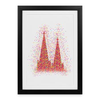 Cologne Cathedral Confetti in the Heart Carnival Heart Cologne - Framed poster (27 × 37 cm) - black - Front