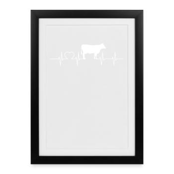 Éleveur de battements de cœur de vache - Affiche encadrée (27 × 37 cm) - noir - Devant