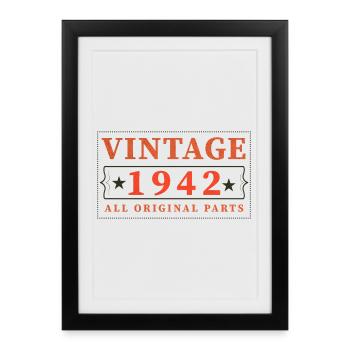 Pièces originales vintage de 1942 - Affiche encadrée (27 × 37 cm) - noir - Devant