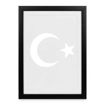 Fierté et tradition – Drapeau de la Turquie - Affiche encadrée (27 × 37 cm) - noir - Devant