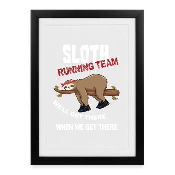 Funny Sloth Running Team Design - Framed poster (27 × 37 cm) - black - Front