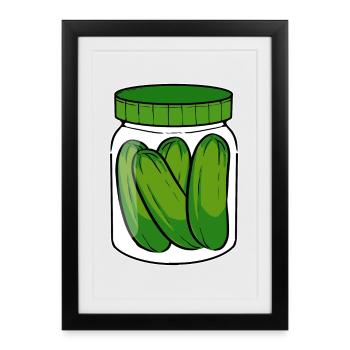Concombre mariné vegan - Affiche encadrée (27 × 37 cm) - noir - Devant