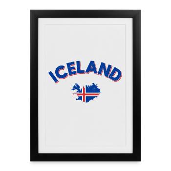 Islande - Affiche encadrée (27 × 37 cm) - noir - Devant