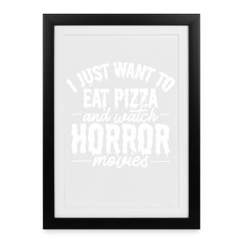 Pizza horror films - Framed poster (27 × 37 cm) - black - Front