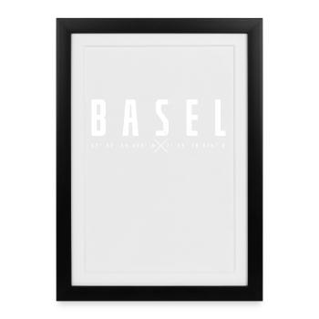 Basel Schweiz - Gerahmtes Poster (27 × 37 cm) - Schwarz - Vorne