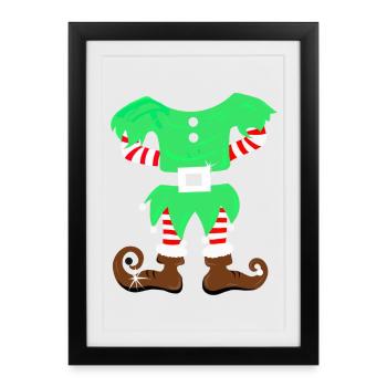 Elfe de Noël costume elfe - costume lutin - Affiche encadrée (27 × 37 cm) - noir - Devant