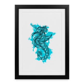 hippocampe - Affiche encadrée (27 × 37 cm) - noir - Devant