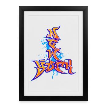 New York graffiti - Framed poster (27 × 37 cm) - black - Front