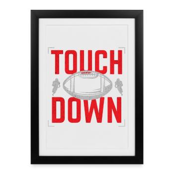 Football Touchdown Football américain - Affiche encadrée (27 × 37 cm) - noir - Devant