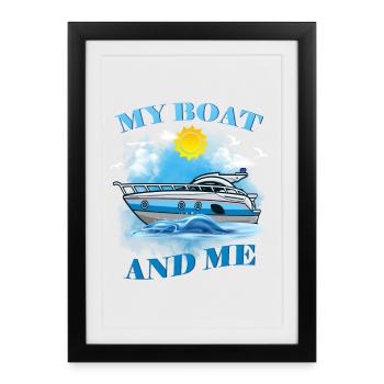 Mein Boot Und Ich - Gerahmtes Poster (27 × 37 cm) - Schwarz - Vorne