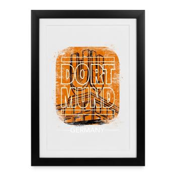 Dortmund Vintage - Affiche encadrée (27 × 37 cm) - noir - Devant