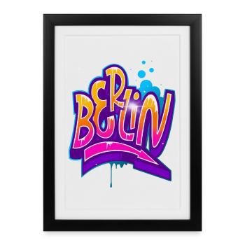 Berlin graffiti - Framed poster (27 × 37 cm) - black - Front