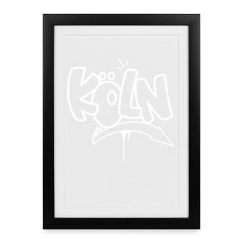 Cologne graffiti - Framed poster (27 × 37 cm) - black - Front