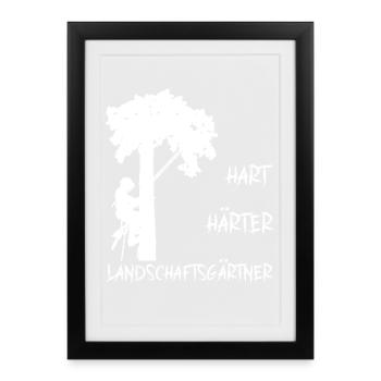 Kletternder Landschaftsgärtner - Gerahmtes Poster (27 × 37 cm) - Schwarz - Vorne