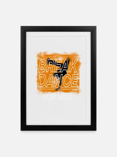 Breakdance - Gerahmtes Poster (27 × 37 cm) - Schwarz