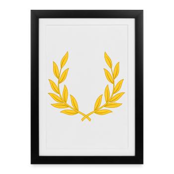 laurel wreath victory win sport golden victory victories - Framed poster (27 × 37 cm) - black - Front