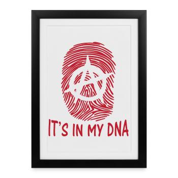 symbole de l'anarchie c'est dans mon empreinte digitale ADN Anarchie - Affiche encadrée (27 × 37 cm) - noir - Devant