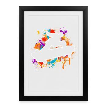 Patineur - Affiche encadrée (27 × 37 cm) - noir - Devant