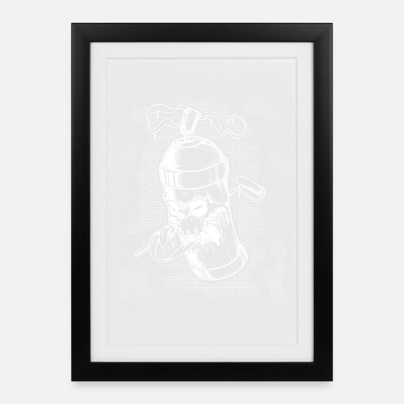 Graffiti Sprühdose - Gerahmtes Poster (27 × 37 cm) - Schwarz