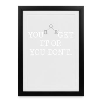 Jeu de mots chimie science - Affiche encadrée (27 × 37 cm) - noir - Devant