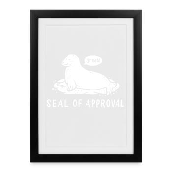 Sceau drôle - Affiche encadrée (27 × 37 cm) - noir - Devant