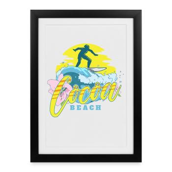 Plage de Cacao - Affiche encadrée (27 × 37 cm) - noir - Devant