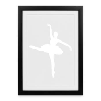 Ballet, Ballerina, Ballet Dancer - Framed poster (27 × 37 cm) - black - Front