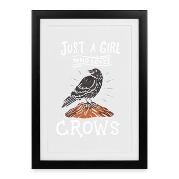 Crows Bird Lovers - Framed poster (27 × 37 cm) - black - Front