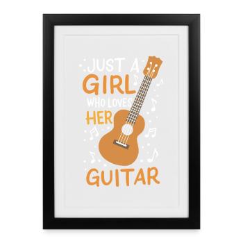 Guitar Guitarist Guitar player - Framed poster (27 × 37 cm) - black - Front