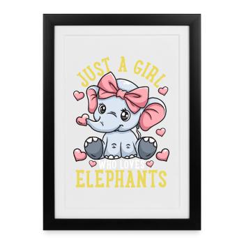 Elephant Elephant Amoureux - Affiche encadrée (27 × 37 cm) - noir - Devant