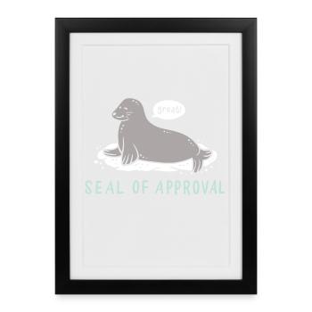 Phoque - Affiche encadrée (27 × 37 cm) - noir - Devant