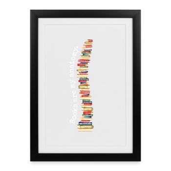 Books Books Are My Anatomy Spine Bookworm - Framed poster (27 × 37 cm) - black - Front