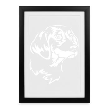 Slovensky Kopov Tête « Black Edition » - Affiche encadrée (27 × 37 cm) - noir - Devant