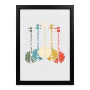 Joueur de banjo - Affiche encadrée (27 × 37 cm) - noir - Devant