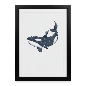 Orcas - Framed poster (27 × 37 cm) - black - Front