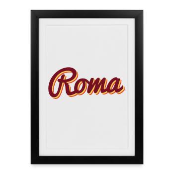 Roma Italy typography - Framed poster (27 × 37 cm) - black - Front