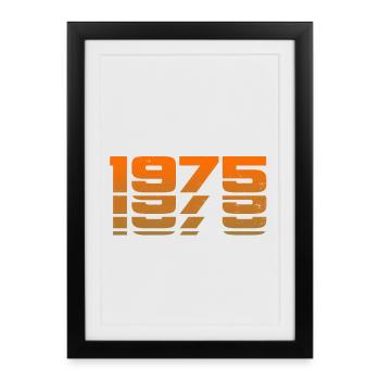 Millésime 1975 année de naissance - Affiche encadrée (27 × 37 cm) - noir - Devant