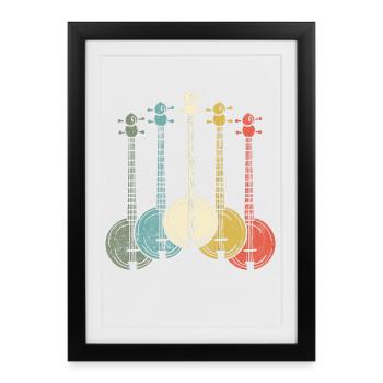 Joueur de banjo - Affiche encadrée (27 × 37 cm) - noir - Devant