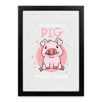 Porcelet Piggy Piggy - Affiche encadrée (27 × 37 cm) - noir - Devant