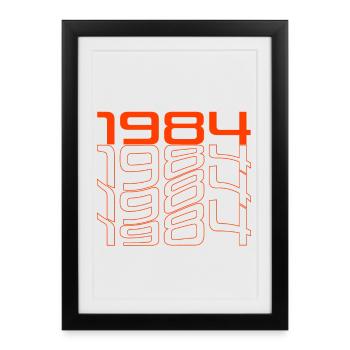 Millésime 1984 - Affiche encadrée (27 × 37 cm) - noir - Devant
