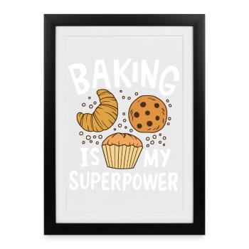 Boulanger de cuisson - Affiche encadrée (27 × 37 cm) - noir - Devant