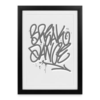 Breakdance Graffiti - Framed poster (27 × 37 cm) - black - Front