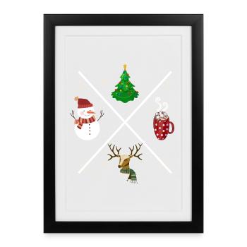 Noël X - Affiche encadrée (27 × 37 cm) - noir - Devant