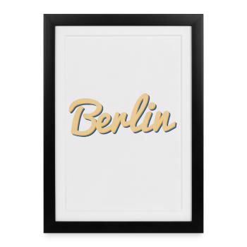 Berlin Script Vintage Wordmark - Framed poster (27 × 37 cm) - black - Front