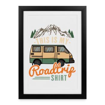 Motorhome Camping Road Trip - Framed poster (27 × 37 cm) - black - Front