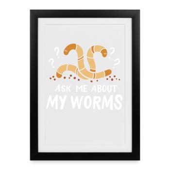 Worms Worm builders - Framed poster (27 × 37 cm) - black - Front